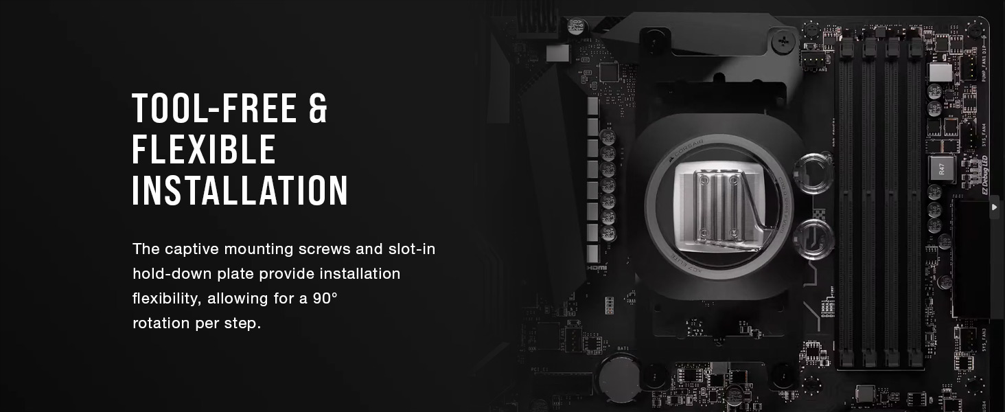 TOOL-FREE INSTALLATION, RGB cpu water block, cpu water block