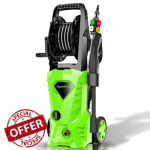 Huanherad 3500 Max PSI Electric Pressure Washer 2.6 GPM 1600W Power Washer with 20ft Hose Reel