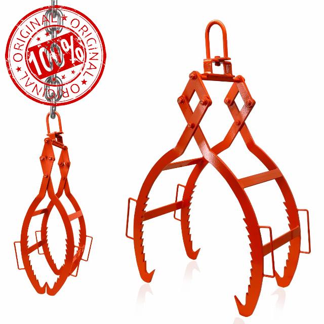FEBTECH - Logging Tongs 32 Inch - Steel 4 Claw Skidding Tongs - Fireplace Camping Accessories Log Grappling Hook Tongs - Fire Wood Log Grabber ATV Log Skidder - Hand Log Grappler Skidding Tong