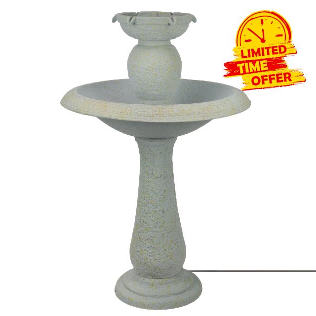 Bernini Avola Outdoor Fountain - 33.5" Tall Garden Fountain with 6 Waterfall Spouts