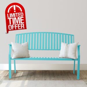 Eongdn Outdoor Bench Weatherproof Aluminum Patio Garden Bench