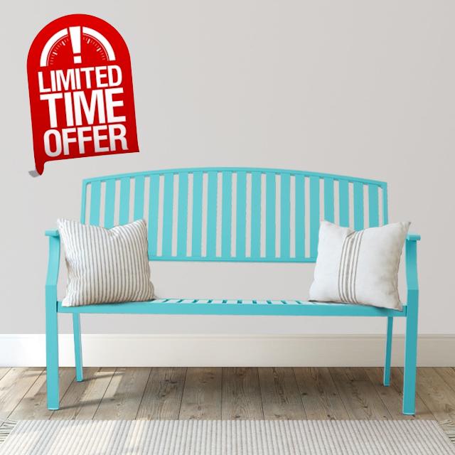 Eongdn Outdoor Bench Weatherproof Aluminum Patio Garden Bench