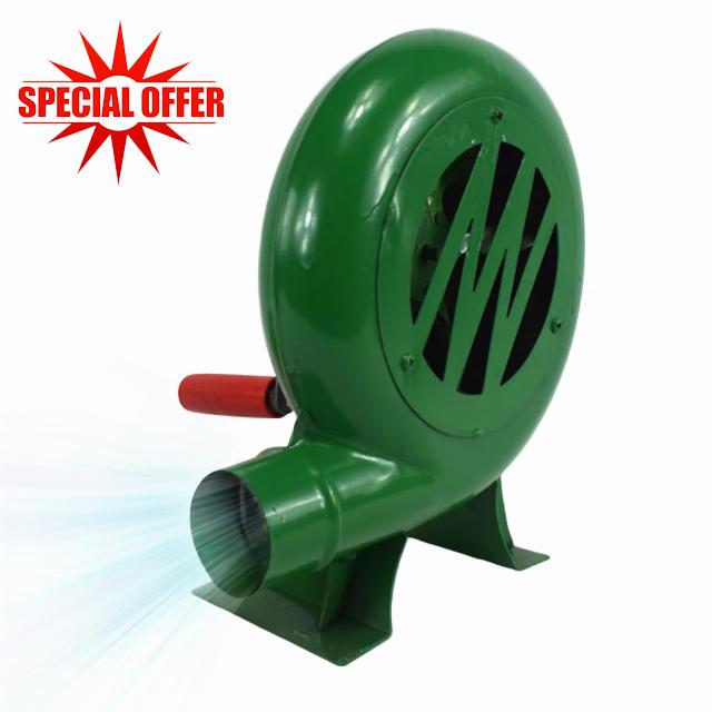 Jorzer BBQ Blower Air Blower 200w Mini Blacksmith Forge Blower with Duct Iron Gear Portable Manual Blower for Camping Picnic Outdoor Acativities Grill Accessories