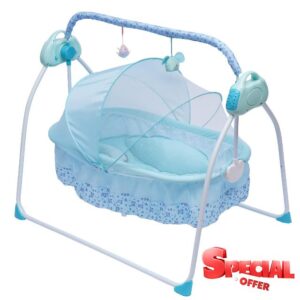 Baby Cradle Swing 5 Speed Electric Stand Crib Auto Rocking Chair Bed with Remote Control Infant Musical Sleeping Basket for 0-18 Months Newborn Babies