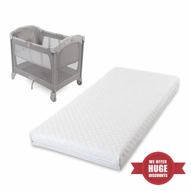 Oliver Smith Travel Cot Bed Mattress Eco Breathable Waterproof Sleeping Mattresses for Babies and Toddlers Quilted Extra Thick Cot Bed Mattress (100 x 70 x 10 Cm)