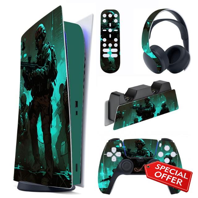 PlayVital Fearlessness Full Set Skin Decal for ps5 Console Digital Edition