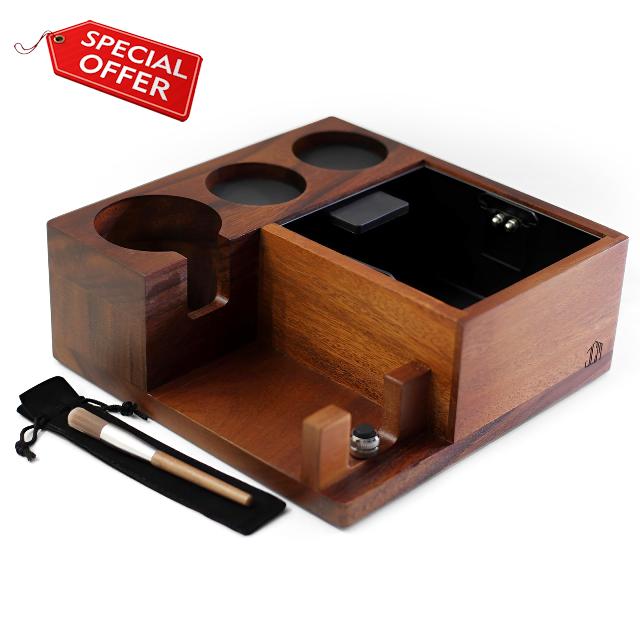 Knock box espresso station machine accessories organizer for coffee grounds