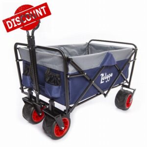 Letygo Foldable Collapsible All-Terrain Beach Wagon with Big Sand Wheels - Outdoor Utility Sports Wagon