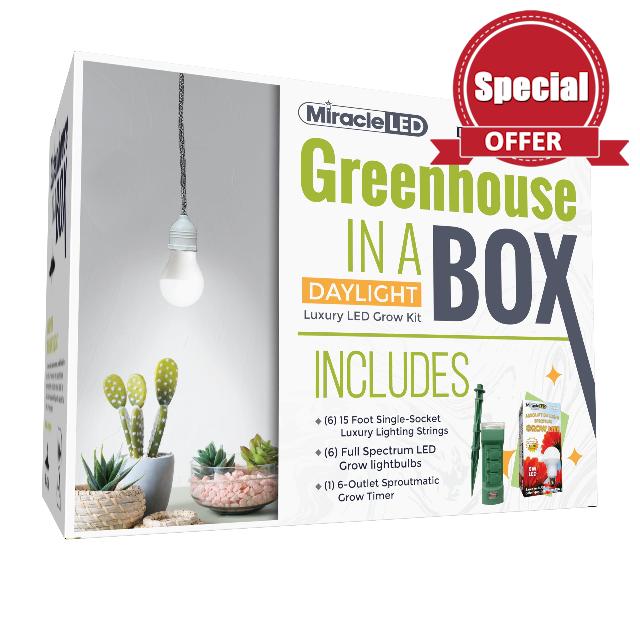 Miracle LED Greenhouse in a Box Designer Line Indoor Grow Kit - Includes Absolute Daylight Full Spectrum 100W Replacement Grow Bulb