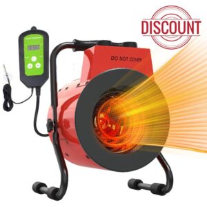 Karveden Greenhouse Heater with Digital Thermostat - 1500W Outdoor Heaters for Patio
