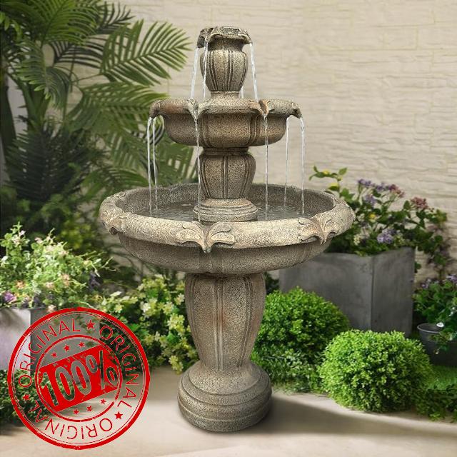 watnature 48”Tall Zen Modern Outdoor Fountain with Pump for Garden
