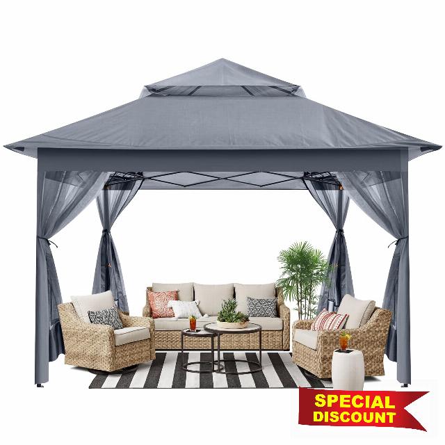 Winkalon 13'x 13' Pop Up Gazebo with Mosquito Netting