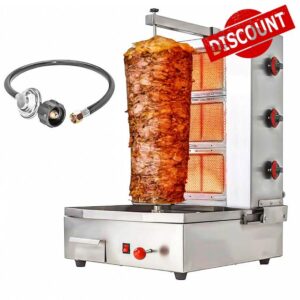 Shawarma Propane gyro machines Gas Vertical Barbecue Grill Doner Kebab Gyro Grill Rotating Kebab Machine with 3 Burners
