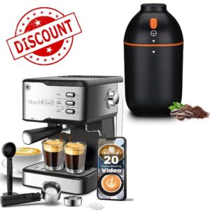 Geek Chef Espresso Machine Coffee Machine 20 Bar Pump Cappuccino latte Maker Electric and Coffee Grinder for Beans