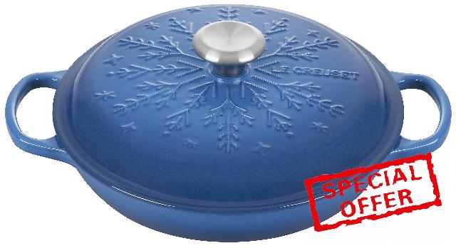 Le Creuset Noël Collection Signature Enameled Cast Iron Snowflake Braiser