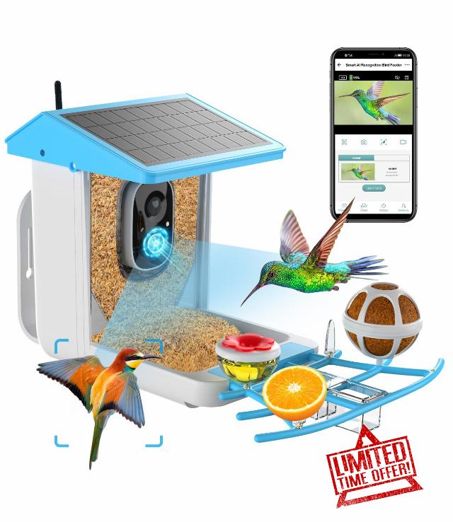 Smart Bird Feeder with Camera Wireless Outdoor-Camera Bird Feeders for Outside