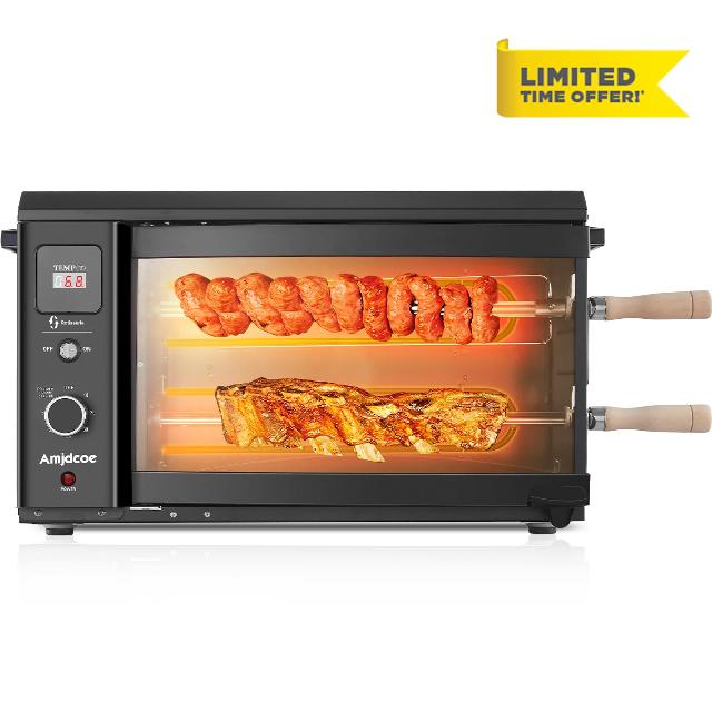 Amjdcoe Portable Electric Grill Roaster