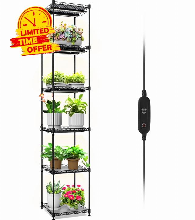 Barrina DIY Plant Stand with Grow Light for Indoor Plants