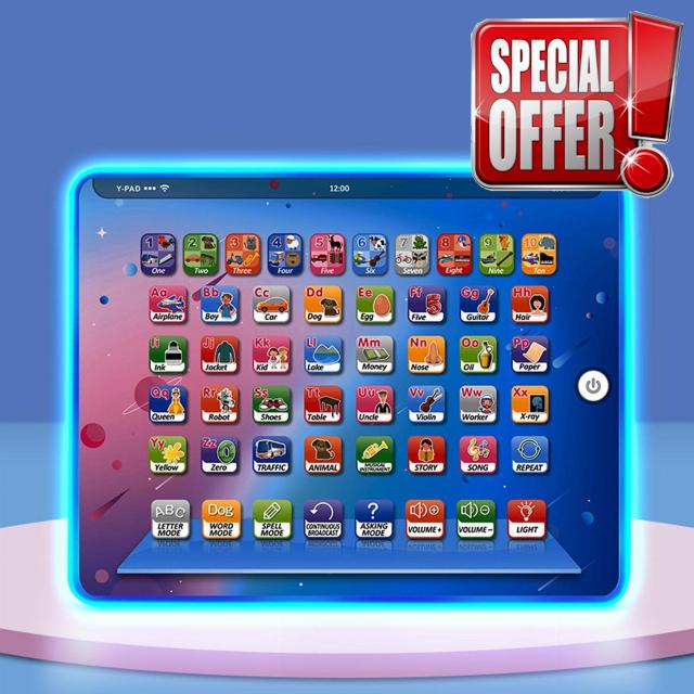 Tablet Boys Learning Pad with LED Teach Alphabet