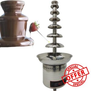 HQHAOTWU Chocolate Fountain Machine for Party 7 Tiers Stainless Steel Hot Chocolate Fountain Chocolate Waterfall Fountain Chocolate Fondue Fountain for for Wedding Company Birthday Party 110V