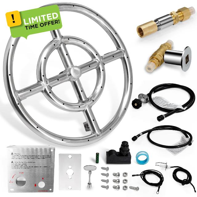 Hiorucet 18 Inch Fire Pit Ring Burner Kits