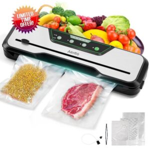 Automatic Food Vacuum Sealer Machine | Aeitto® 80KPa 8-In-1 Food Vacuum Saver with Starter Kits | 15 Bags