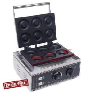 Goudergo 110V 6 Holes Double-Sided Non-stick Commercial Donut Machine