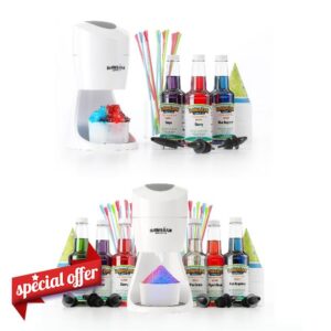 Hawaiian Shaved Ice Snow Cone Machine Kit with 3-16oz. Syrup Flavors and Accessories bundled with Hawaiian Shaved Ice Snow Cone Machine Kit