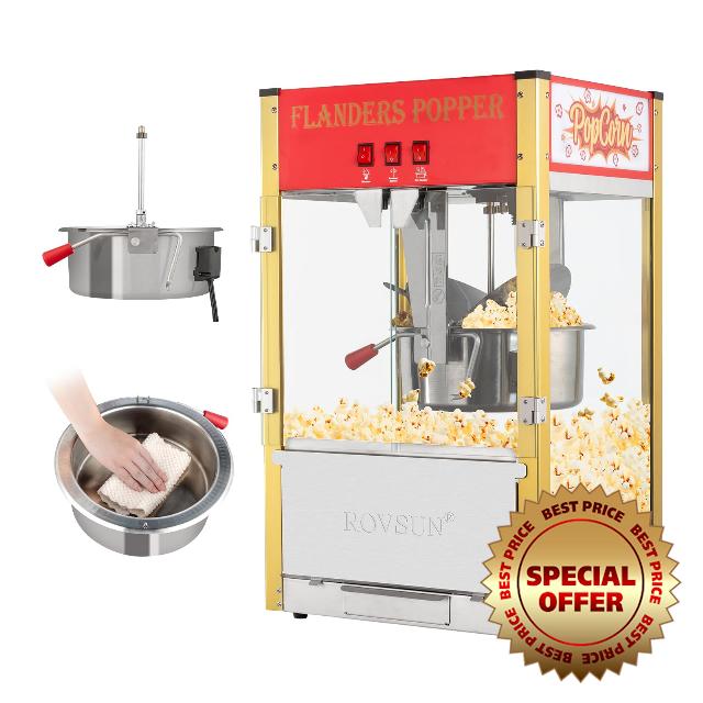 ROVSUN Commercial Popcorn Machine Movie Theater Style with 16 Ounce Kettle