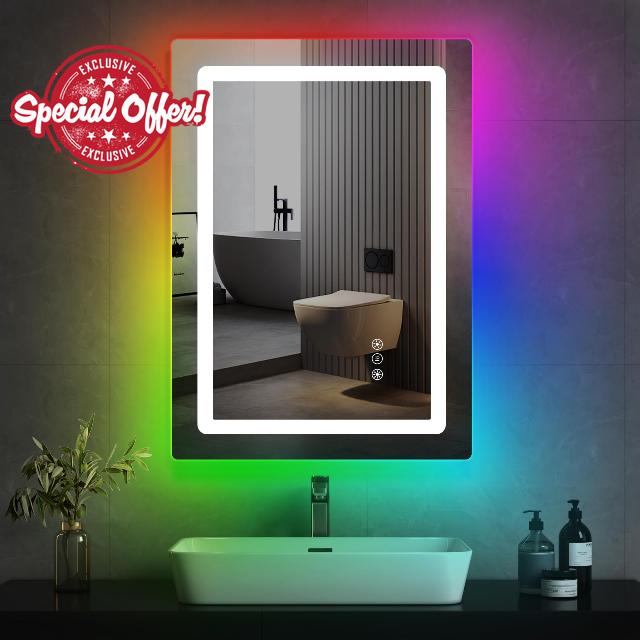 YITAHOME 28"X20" Smart Mirror Bathroom Anti-Fog LED Mirror for Bathroom Vanity Mirror with Lights