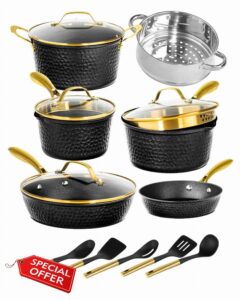 Granitestone 15 Piece Ceramic Pots and Pans Set Nonstick Cookware Set