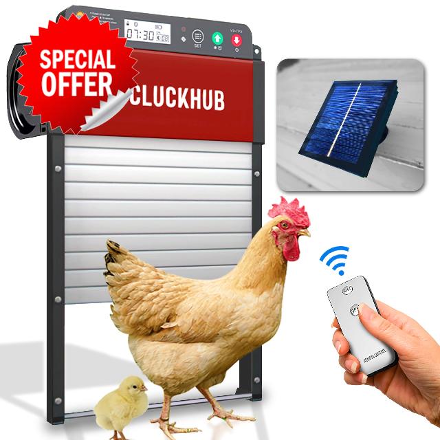 CluckHub Automatic Chicken Coop Door - Solar Powered