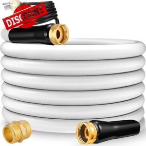 50 Ft Heated Drinking Fresh Water Hose for rv – Features Watering Hose Line Freeze Protection Down to -31°F/-35°C – 3/4'' Brass Fittings
