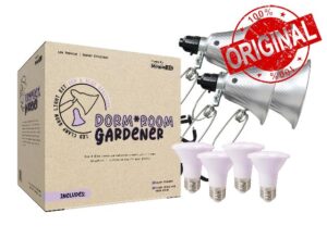 Miracle LED Dorm Room Plant LED Grow Light Kit - Red & Blue Spectrum Single Plant Growing Bulb 6W Replacing 75W Incandescent Grow Light and Clamp Fixture (4-Pack)