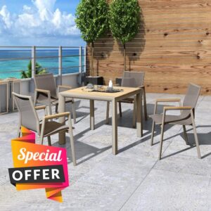 Sunairsz Square Outdoor Dining Table for 4 Person