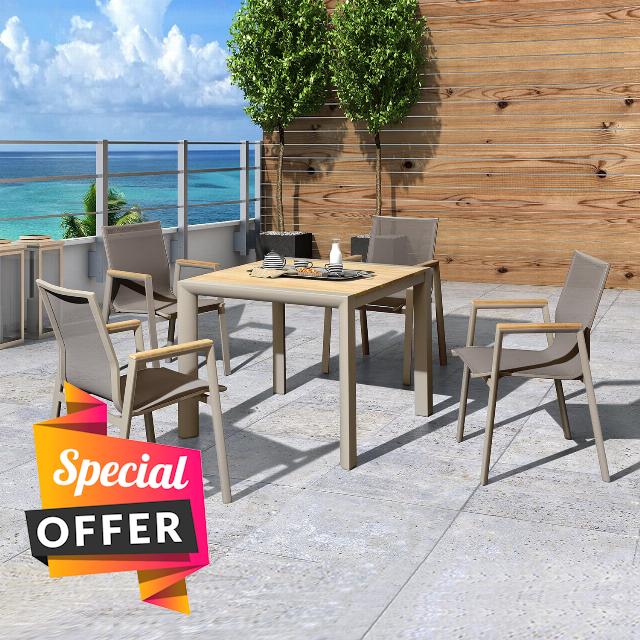 Sunairsz Square Outdoor Dining Table for 4 Person