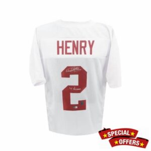 Derrick Henry Autographed Alabama Heisman 15 Custom White Football Jersey - BAS