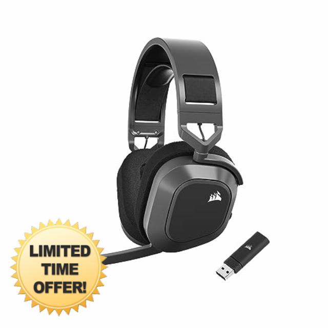 Corsair HS80 MAX Wireless Multiplatform Gaming Headset with Bluetooth - Dolby Atmos - Broadcast Quality Microphone - iCUE Compatible - PC