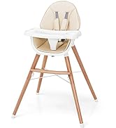 COSTWAY Convertible Baby High Chair, Adjustable Infant Dining Chair with Removable 2-Position Tra...