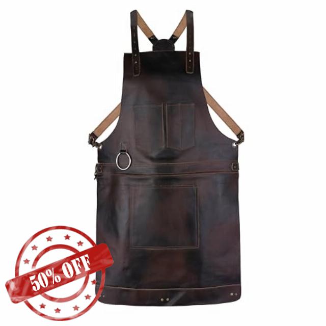 Dark Brown Full Grain Crossbody Leather Apron Butcher Apron -Cook Apron -BBQ Apron -Cooking Apron - Blacksmith Apron - Barber Apron - woodwork apro