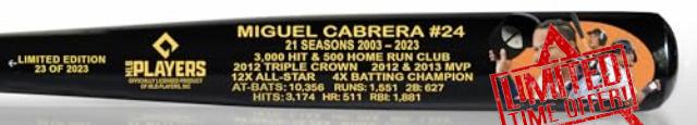 Miguel Cabrera Retirement & Career Stats Black Maple Bat