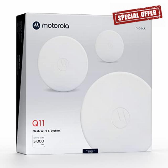 Motorola Q11 Mesh WiFi 6 Router – 3 Pack | Fast Reliable WiFi