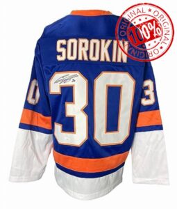 Ilya Sorokin Signed Custom Blue Pro-Style Hockey Jersey JSA ITP