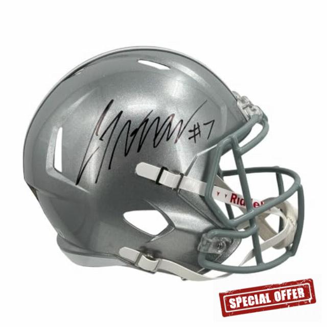 CJ Stroud Autographed Ohio State Speed Replica Full Size Football Helmet - BAS