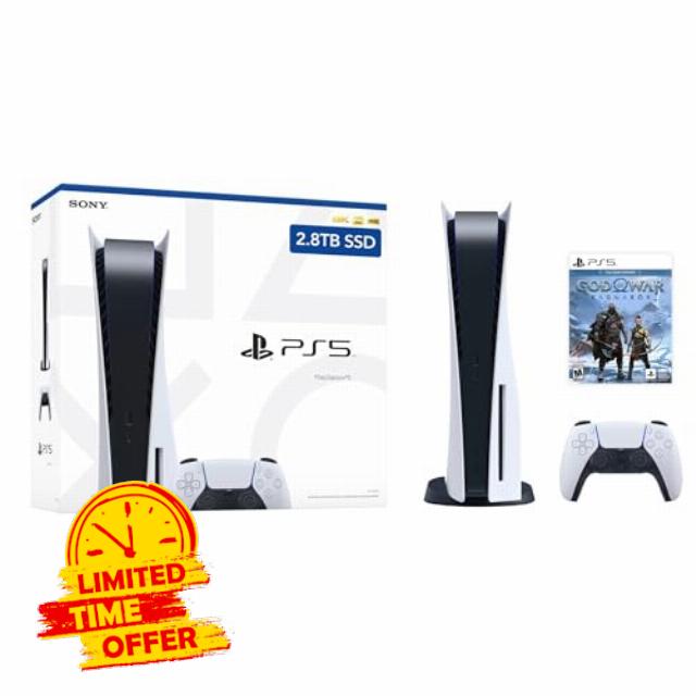 PlayStation 5 Enhanced Storage 2.8TB Disc Version Console God of War Ragnarok Bundle - PS5 Disc Console
