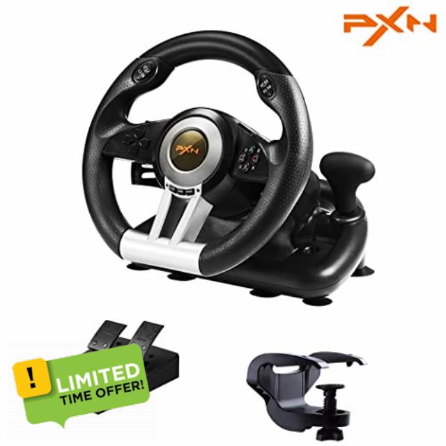 PXN PC Steering Wheel V3II 180° Gaming Racing Wheel Driving Wheel