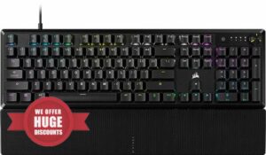CORSAIR K70 CORE RGB Mechanical Gaming Keyboard with Palmrest - Pre-lubricated Corsair MLX Red Linear Keyswitches - Sound Dampening - Media Control Dial - iCUE Compatible - QWERTY NA Layout - Black