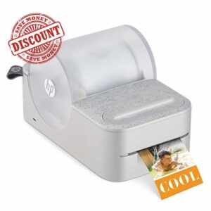 HP Sprocket Panorama Instant Portable Color Label & Photo Printer (Grey) Personalized Prints 2” x .5”- 9” on Zink Sticky-Backed Paper -Create Photobooth Strips & Custom Designs in The App