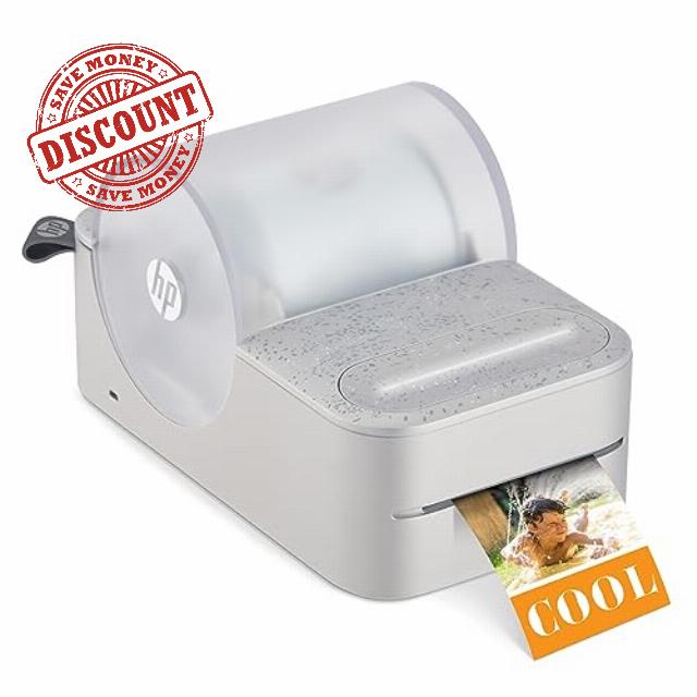 HP Sprocket Panorama Instant Portable Color Label & Photo Printer (Grey) Personalized Prints 2” x .5”- 9” on Zink Sticky-Backed Paper -Create Photobooth Strips & Custom Designs in The App