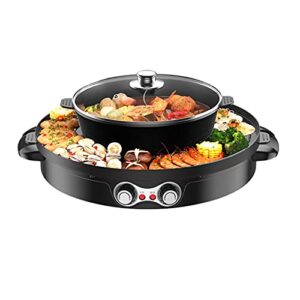 2200W BBQ Pan Grill and Hot Pot with Clear Lid